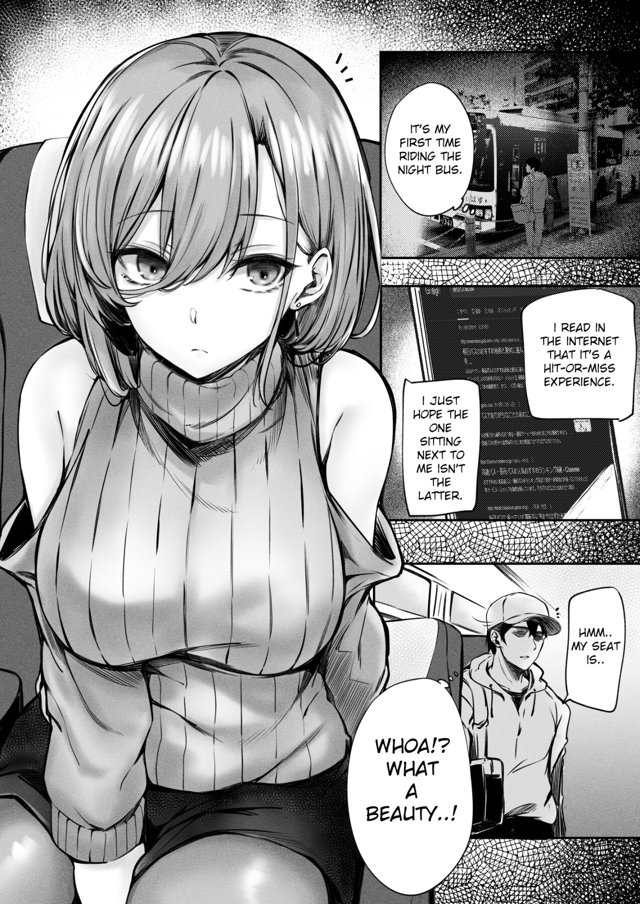 Hentai Manga Comic-The Lady Next To Me Was Too Lewd I Masturbated And She Secretly Helped Me Out-Read-3